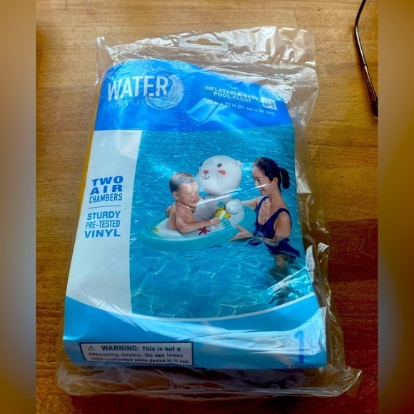 Baby Swim Inflatable Pool Float Water Sun & Fun Cat Cow Ages 0-1 Yr - Picture 1 of 2